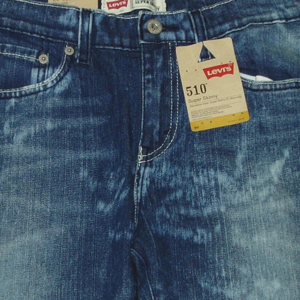 Boys Blue Jeans Faded Super Skinny Fit Levis 510 Youth 18 R Pants Trousers - Picture 5 of 12